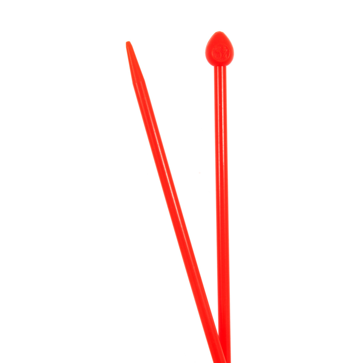 Pair of Pony Pearl coloured plastic knitting needles, 3.75mm x 30cm