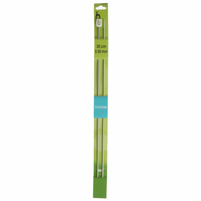 PONY Colour Single-Ended Aluminium Knitting Pins - 30cm x 2.50mm