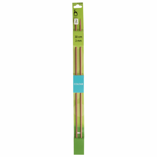 PONY Colour Single-Ended Aluminium Knitting Pins - 30cm x 3.00mm