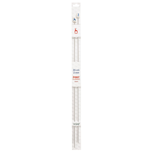 Pair of Pony Classic aluminium knitting needles, 2mm x 35cm