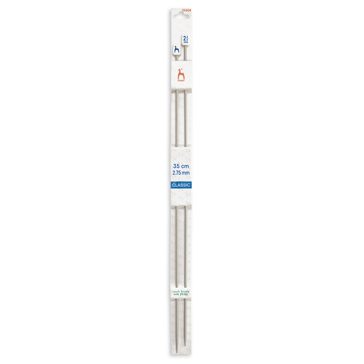 Pair of Pony Classic aluminium knitting needles, 2.75mm x 35cm