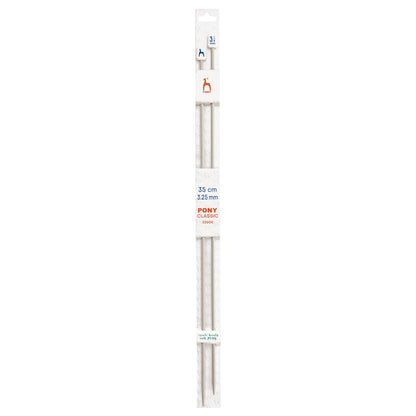 Pair of Pony Classic aluminium knitting needles, 3.25mm x 35cm