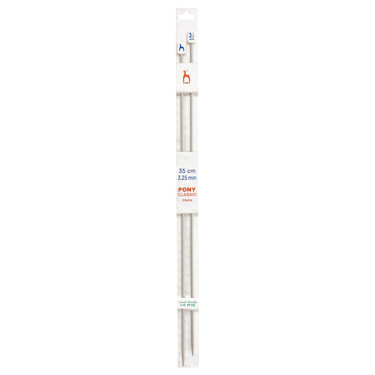 Pair of Pony Classic aluminium knitting needles, 3.25mm x 35cm