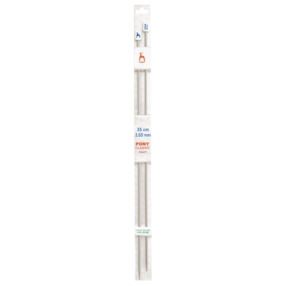 Pair of Pony Classic aluminium knitting needles, 3.5mm x 35cm