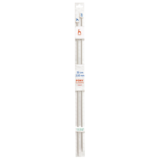 Pair of Pony Classic aluminium knitting needles, 3.5mm x 35cm