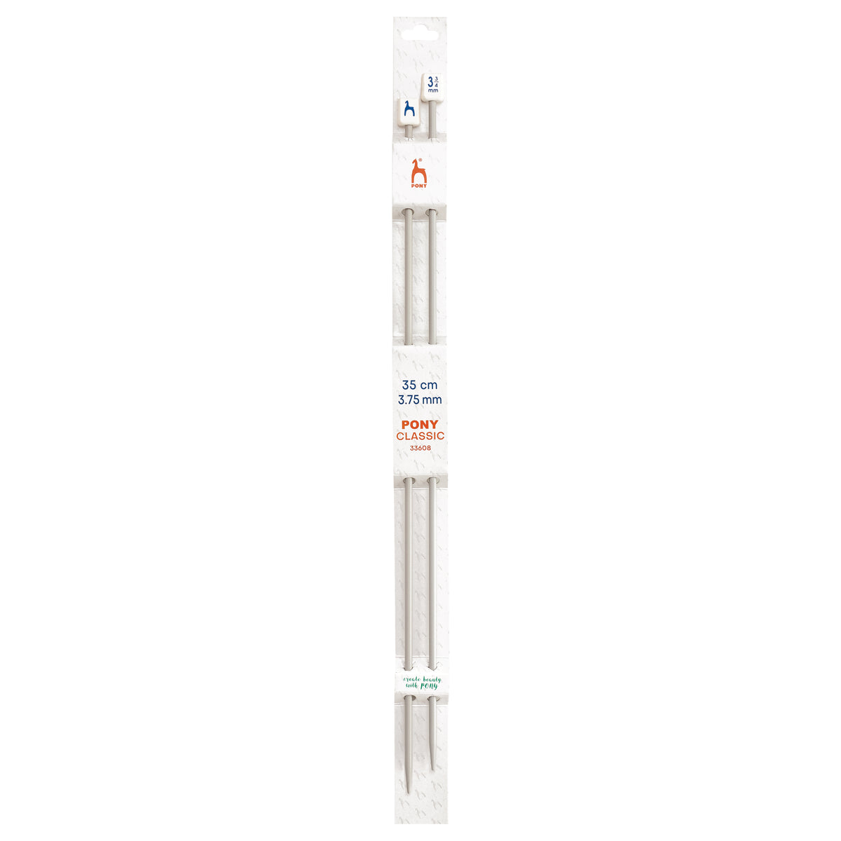 Pair of Pony Classic aluminium knitting needles, 3.75mm x 35cm