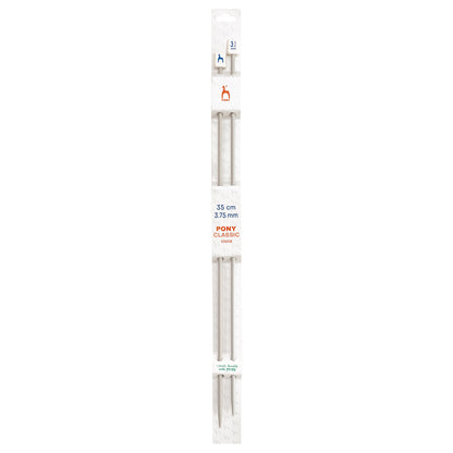Pair of Pony Classic aluminium knitting needles, 3.75mm x 35cm