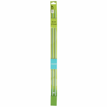 PONY Colour Single-Ended Aluminium Knitting Pins - 35cm x 2.75mm