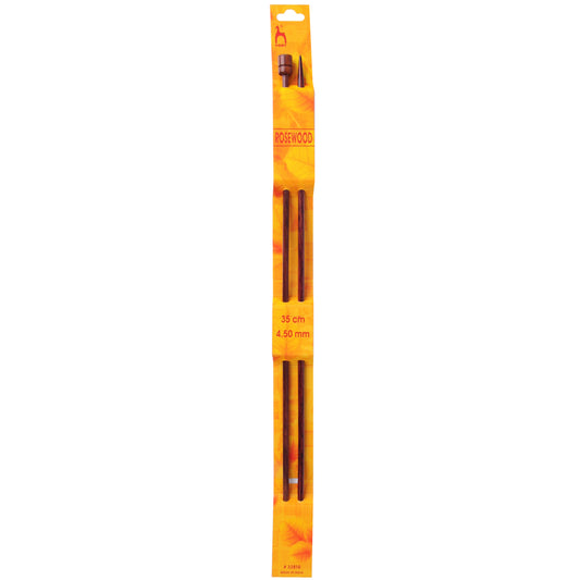 Pair of Pony rosewood knitting needles, 4.5mm x 35cm
