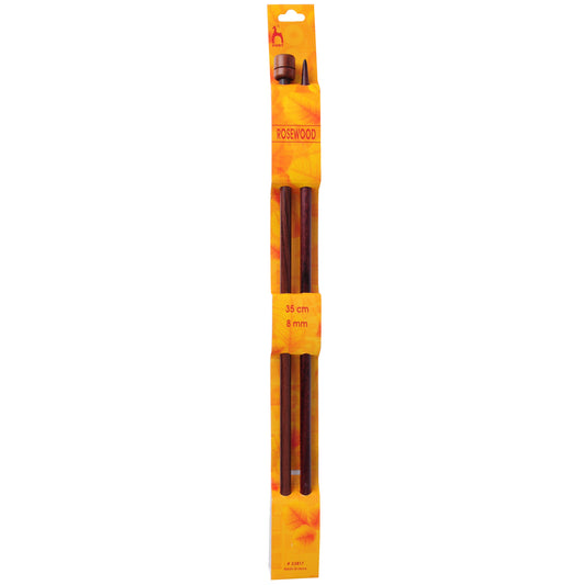Pony rosewood single-ended knitting pins, 8mm