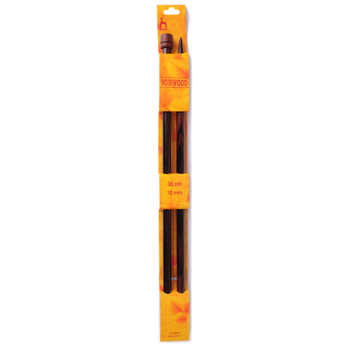 Pony rosewood single-ended knitting pins, 10mm