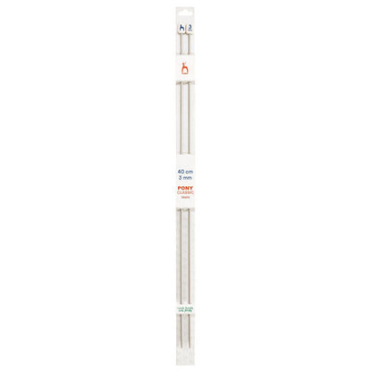 Pair of Pony Classic 3.00mm grey aluminium knitting pins