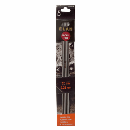 PONY Elan Double-Ended Stainless Steel Knitting Pins 5-Pack