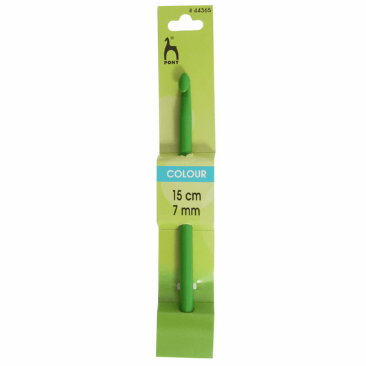 PONY Coloured Plastic Crochet Hook - 15cm x 7mm
