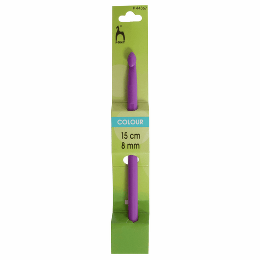 PONY Coloured Plastic Crochet Hook - 15cm x 8mm