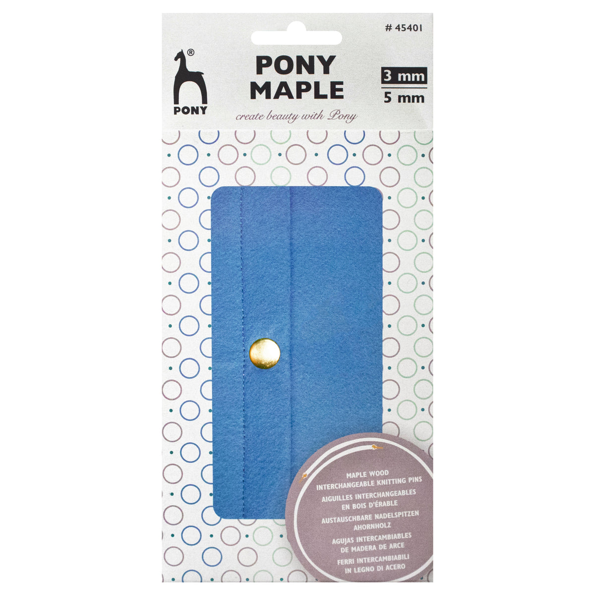 Pony maple interchangeable circular knitting needle set in its case, 3 to 6mm