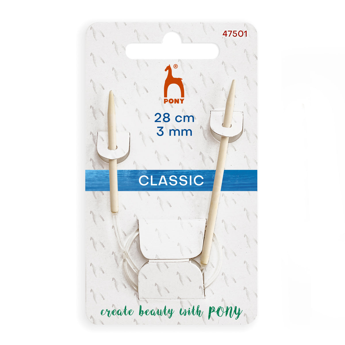 Pony 3.00mm fixed circular sock knitting needle, 28cm
