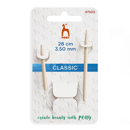 Pony 3.50mm fixed circular sock knitting needle, 28cm