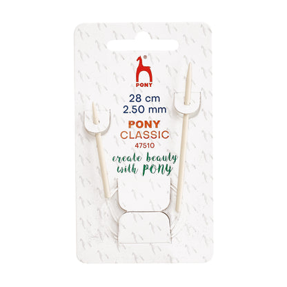 Pony 2.50mm fixed circular sock knitting needle, 28cm