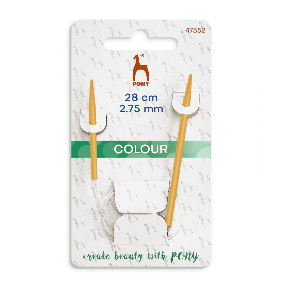 Pony coloured aluminium 28cm circular knitting needle 2.75mm
