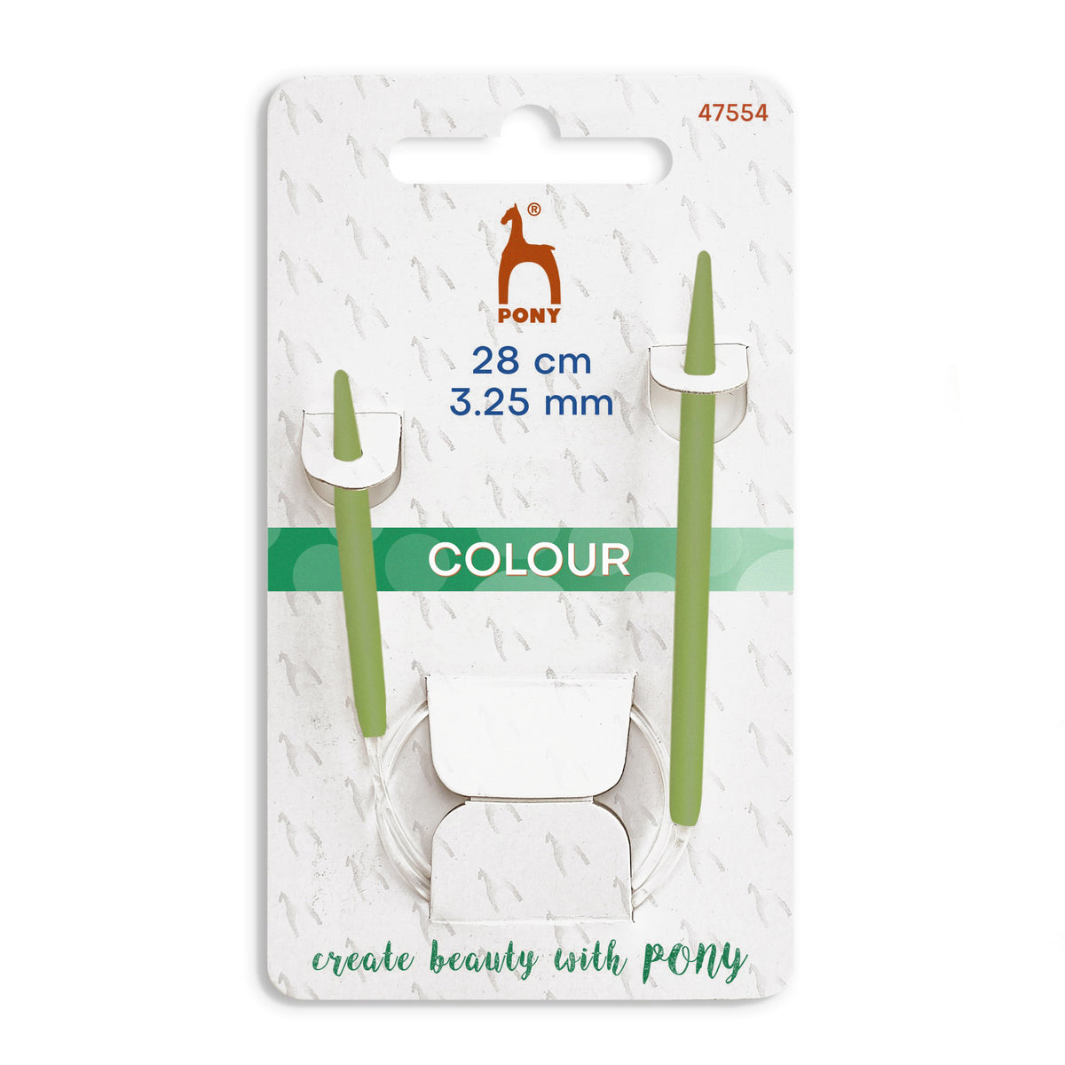 Pony coloured aluminium 28cm circular knitting needle 3.25mm