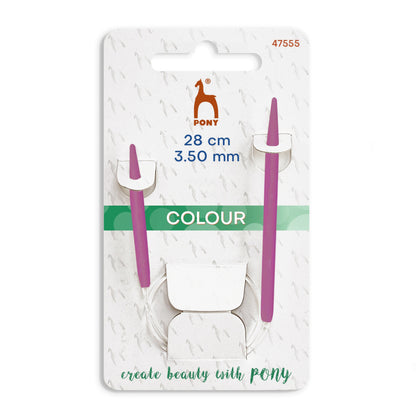Pony coloured aluminium 28cm circular knitting needle 3.50mm