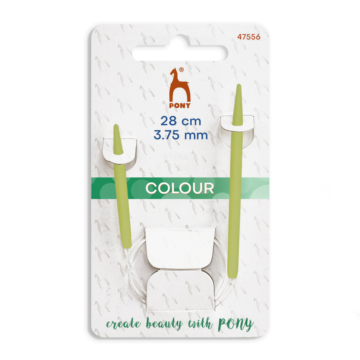 Pony coloured aluminium 28cm circular knitting needle 3.75mm