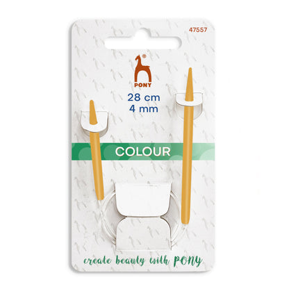 Pony coloured aluminium 28cm circular knitting needle 4.00mm