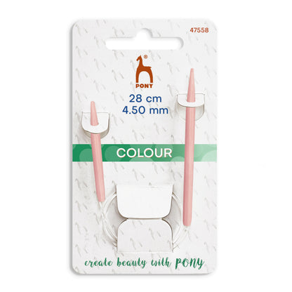 Pony coloured aluminium 28cm circular knitting needle 4.50mm