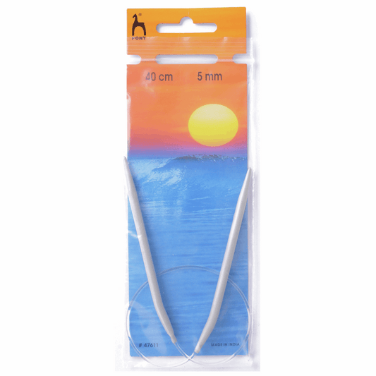PONY Circular Knitting Pins 40cm x 5mm - Silver
