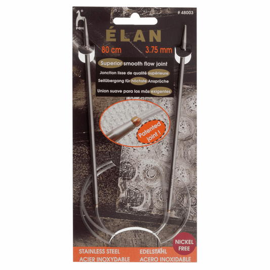 PONY Elan Circular Fixed Knitting Pins 80cm x4.5mm
