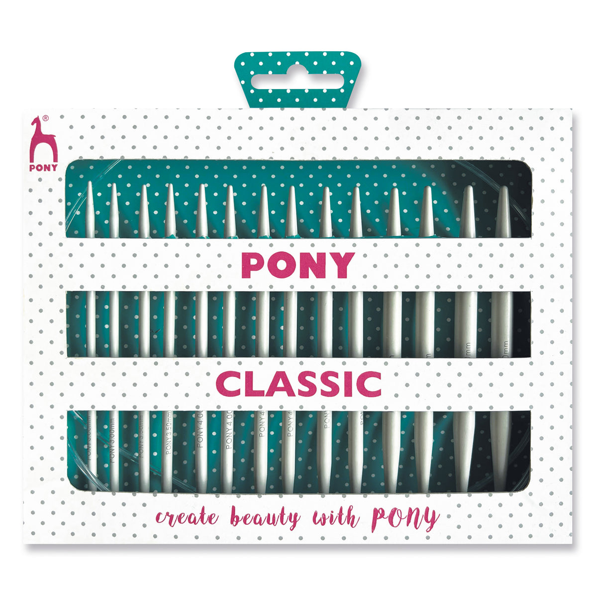 Pony Classic aluminium interchangeable knitting needle set in box