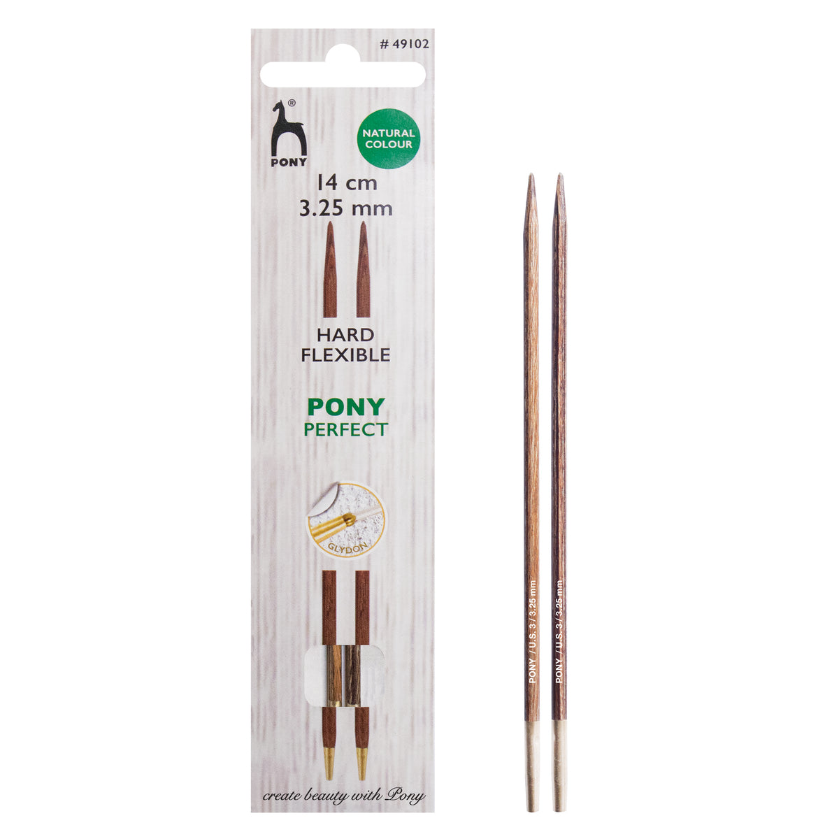 Pony Perfect 3.25mm natural wood interchangeable knitting needle tips