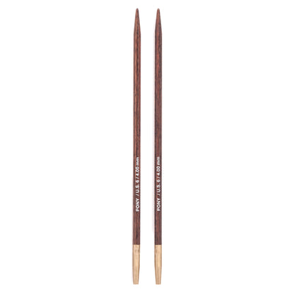 Pony Perfect 4mm natural wood interchangeable knitting needle tips