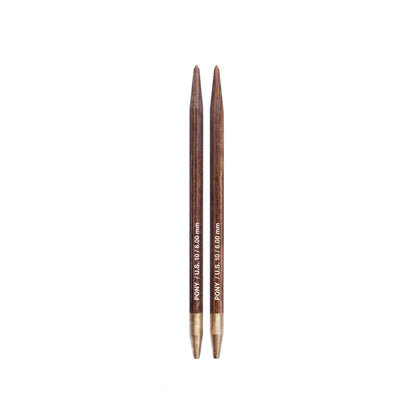 Pony Perfect 6mm natural wood interchangeable knitting needle tips