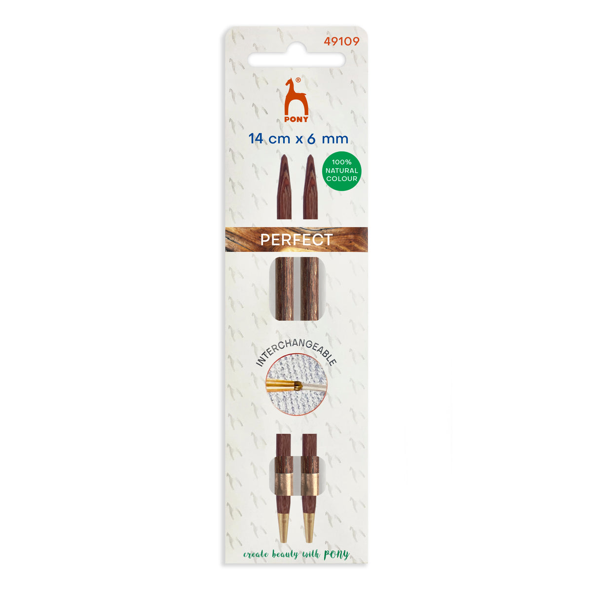 Pony Perfect 6mm natural wood interchangeable knitting needle tips