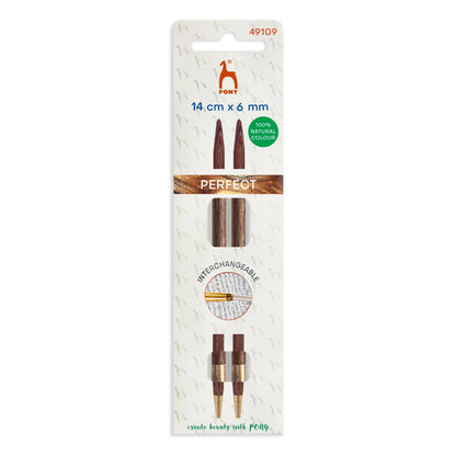 Pony Perfect 6mm natural wood interchangeable knitting needle tips