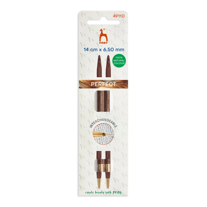 Pony Perfect 6.5mm natural wood interchangeable knitting needle tips