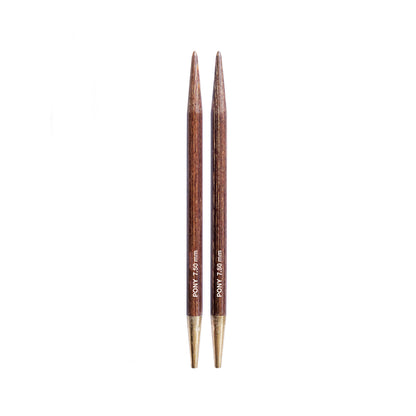 Pony Perfect 7.5mm natural wood interchangeable knitting needle tips