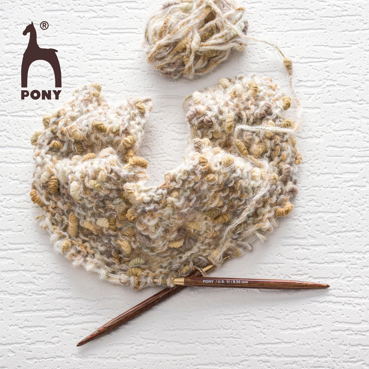 Pony Perfect 8mm natural wood interchangeable knitting needle tips