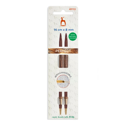 Pony Perfect 8mm natural wood interchangeable knitting needle tips