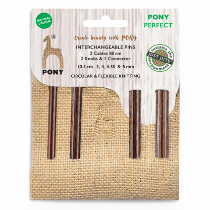 Pony Perfect wooden interchangeable needle tips in a jute case
