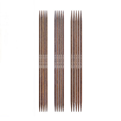 Pony Perfect wooden double pointed knitting needles in a jute case