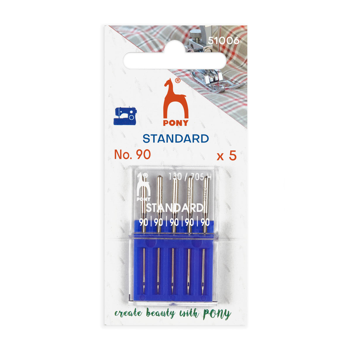 Pack of Pony standard sewing machine needles, size 90