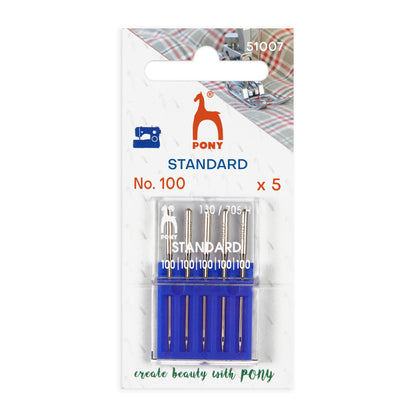Pack of Pony standard sewing machine needles, size 100