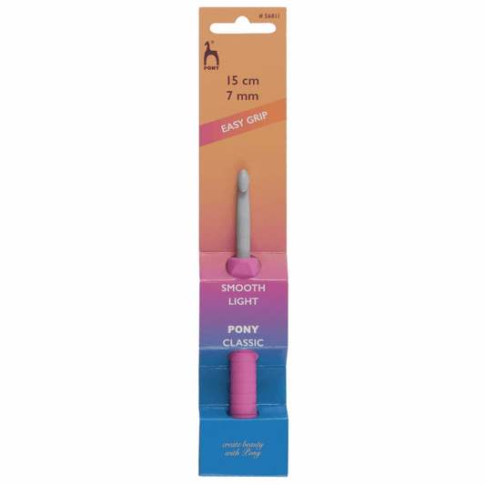 PONY 7mm Flat Finger Crochet Hook - Easy Grip Plastic