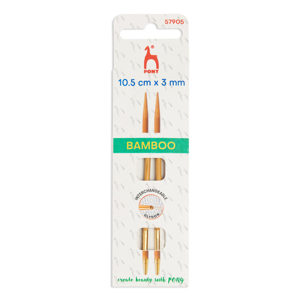 Pair of Pony 3.00mm bamboo interchangeable knitting needle tips