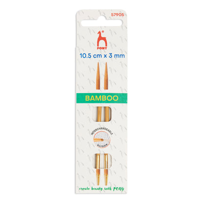 Pair of Pony 3.00mm bamboo interchangeable knitting needle tips