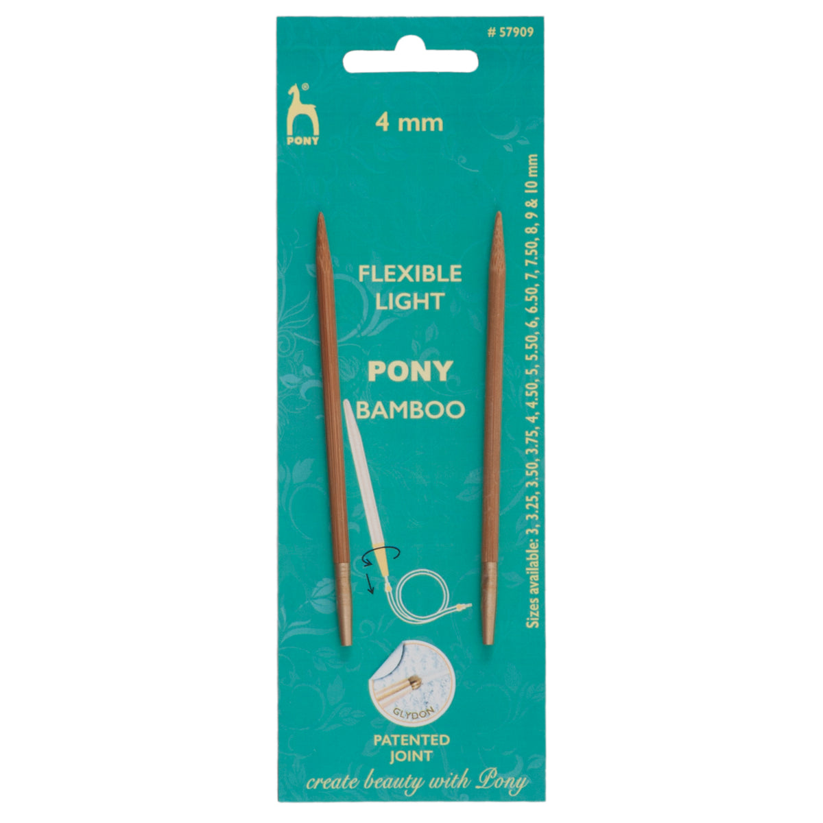 Pair of Pony 4.00mm bamboo interchangeable knitting needle tips