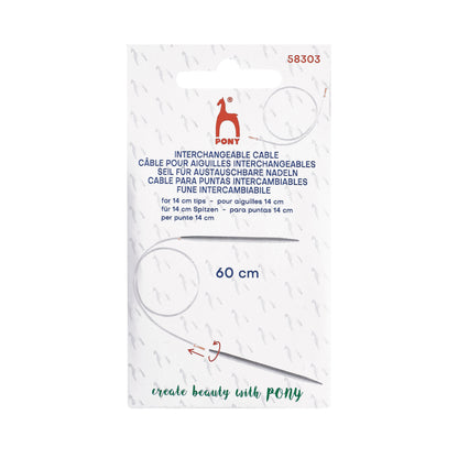 Pony interchangeable knitting needle cable, 60cm